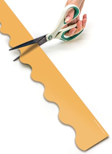 Teacher Created Resources Golden Sun Scalloped Rolled Border Trim - 50ft - Decorate Bulletin Boards, Walls, Desks, Windows, Doors, Lockers, Schools, Classrooms, Homeschool & Offices