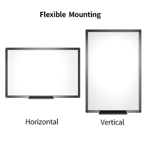 VIZ-PRO Magnetic Whiteboard/Dry Erase Board with Black Aluminium Frame, 18 X 12 Inches, Includes 1 Eraser & 2 Markers & 4 Magnets - size: 18"W x 12"H