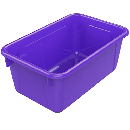Storex Small Cubby Bins – Plastic Storage Containers for Classroom, 12.2 x 7.8 x 5.1 inches, Purple, 5-Pack (62419U05C) - color: Purple, style: Bin Only