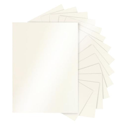 Silunkia 28 Sheets Cream Shimmer Cardstock 8.5 x 11 Off White Paper, 92lb Heavyweight Glossy Paper Card Stock for DIY Cards Making, Business Cards, Wedding Invitations, Crafting, Menus - color: Cream, size: 28 Sheets