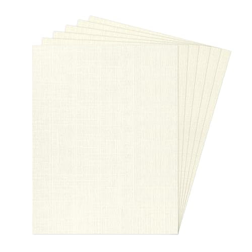 8.5 x 11 Ivory Linen Paper Textured Cardstock, Goefun 100lb Light Cream Thick Paper, Linen Textured Cardstock 100 Pack for Printing, Resume, Invitations, Artworks and Crafting - color: Off White, size: 8.5x11-100lb