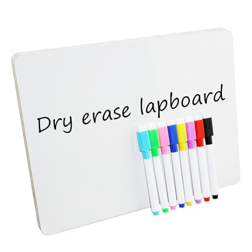 6 Pack Dry Erase LapBoards Double Sided 11.2 x 8.3 Inch Dry Erase Boards with 8 Pcs Markers Whiteboards for Office Students Classroom Teacher Supplies