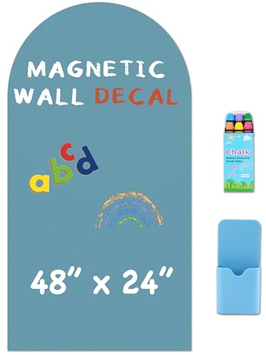 Arch Magnetic Wall Decal - 48" x 24" Matte Finish Chalkboard Sticker for Wall - Magnetic Board for Playroom, Home Classroom(Celadon) - color: Celadon, size: 48"W x 24"H