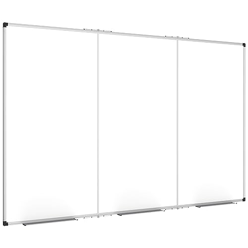 XBoard 118 x 48 Inch Magnetic Dry Erase Board, Oversized Foldable Whiteboard with Marker Tray 10' x 4' | Aluminum Frame - size: 118"W x 48"H