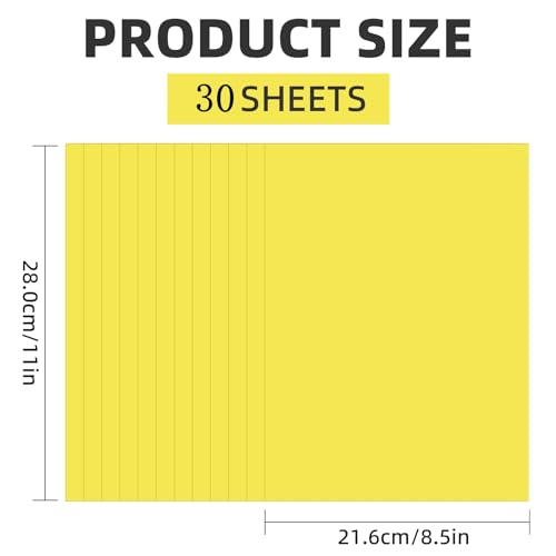 30 Sheets Yellow Cardstock 8.5'' x 11'', 250gsm/90lb Heavyweight Cover Cardstock Paper, Thick and Smooth Card Stock Perfect for Invitations, Menus, DIY Cards, Arts and Crafts - color: Yellow 1