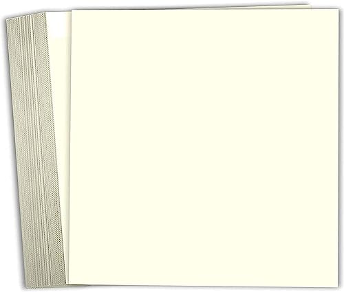 Hamilco 6x6 Cream White Scrapbook Cardstock Paper Heavyweight 100lb Cover Card Stock 100 Pack - size: 6" x 6"