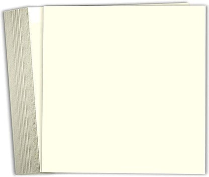 Hamilco 6x6 Cream White Scrapbook Cardstock Paper Heavyweight 100lb Cover Card Stock 100 Pack - size: 6" x 6"