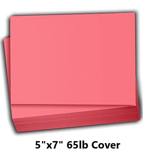 Hamilco Colored Scrapbook Cardstock Paper 5x7 Card Stock Paper 65 lb Cover 100 Pack (Taffy Pink) - color: Taffy Pink