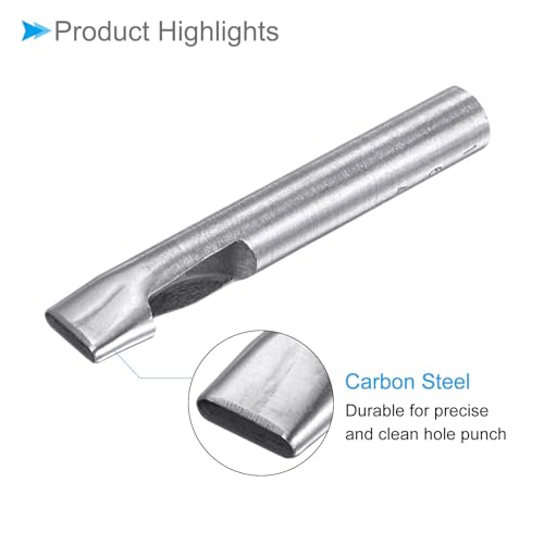 Hollow Punch, 4mm x 16mm Hole, 45# Steel Oval Shaped Gasket Tool - (Applications: for Leather DIY Leathercraft Wallet) - size: 4mm x 16mm