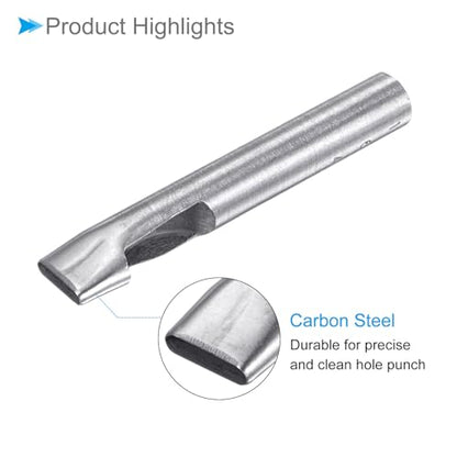 Hollow Punch, 4mm x 16mm Hole, 45# Steel Oval Shaped Gasket Tool - (Applications: for Leather DIY Leathercraft Wallet) - size: 4mm x 16mm