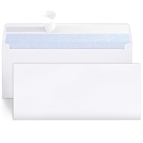 Joyberg 72 Packs #10 Envelopes, Business Envelopes, Envelopes Self Seal, Security Envelopes, Peel and Seal Closure, Size 4-1/8 X 9-1/2 Inches, White, 26LB - color: White, size: #10 (4.125x9.5in)
