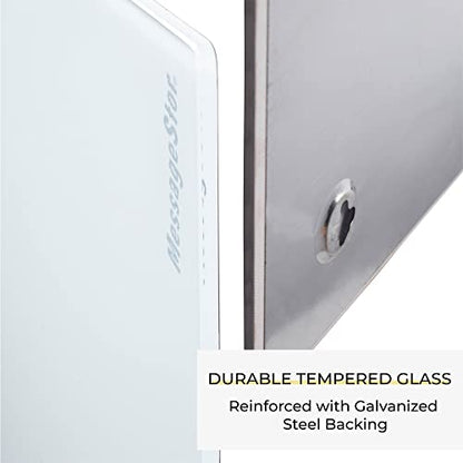 ECR4Kids MessageStor Dry-Erase Glass Board and Magnets, Office Essentials, White - style: White