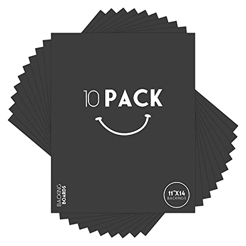 Golden State Art, 10 Pack 11x14 Uncut Photo Mat Matboard, Black Backing Board for Frame, Picture, Print - color: Black, size: 11x14 - 10 Pack