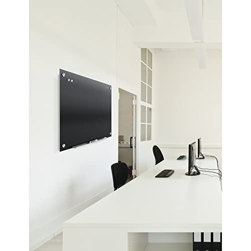 Quartet Magnetic Dry Erase Board, 96" x 48" Glass Whiteboard for Wall, Infinity, Black (G9648B) - size: 96"W x 48"H