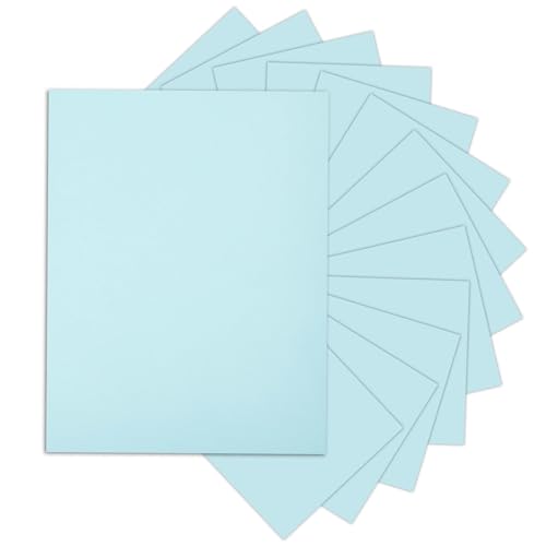 24 Sheets Light Blue Cardstock 8.5 x 11 Pastel Paper, Goefun 80lb Card Stock Printer Paper for Invitations, Menus, Crafts, DIY Cards - color: blue
