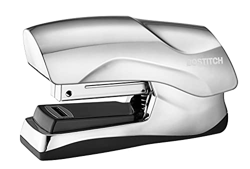 Bostitch Office Heavy Duty Stapler, 40 Sheet Capacity, No Jam, Half Strip, Fits into the Palm of Your Hand, For Classroom, Office or Desk, Chrome - color: Chrome, style: Compact