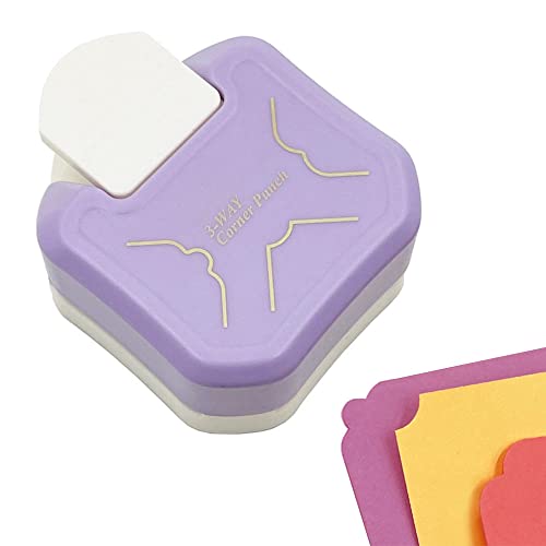 3 in 1 Paper Corner Rounder, 3 Shapes Punches for Paper Crafts, Corner Cutter, Purple - color: Purple