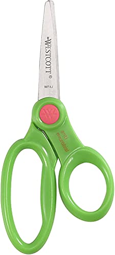 Westcott School Scissor Caddy and Kids Scissors, 24 Scissors and 1 Caddy, 5-Inch Pointed, Case of 4 (14755)