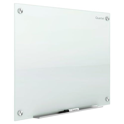 Quartet Magnetic Glass Dry Erase White Board, 48''W x 36''H Whiteboard, Infinity Frameless Mounting, White Surface (G4836W) - size: 48''W x 36''H