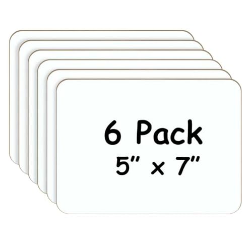 6-Pack Small Whiteboard Dry Erase Boards, 5"x7" Mini Lapboards for Students & Teachers, Classroom Supplies, Personal Writing Boards for School Activities