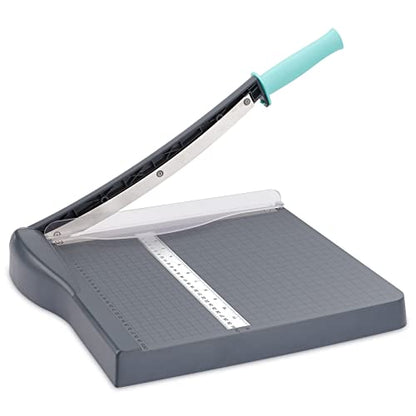 Paper Cutter, Paper Slicer with Safety Guard and Blade Lock, 12" Cut Length Guillotine Paper Cutter with 16 Sheet Capacity, Paper Cutters and Trimmers for Cardstock Cardboard (Gray) - color: Black