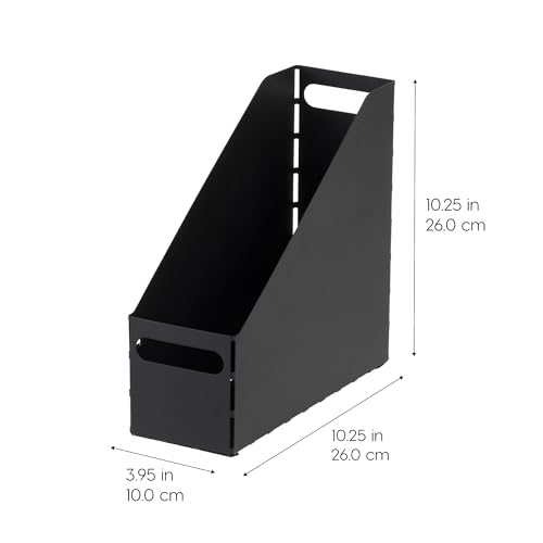 IRIS USA Magazine Holder, Compact File Storage Mini File Organizer for Desk and Home Office, Personal File Organizer for Papers and Magazines, Space-Saving Storage Set 6 Pack, Black - size: 6 - Pack, style: Magazine Holder