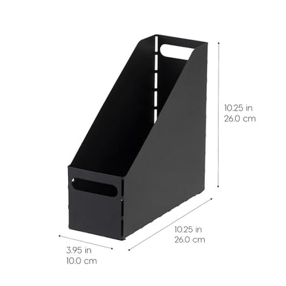 IRIS USA Magazine Holder, Compact File Storage Mini File Organizer for Desk and Home Office, Personal File Organizer for Papers and Magazines, Space-Saving Storage Set 6 Pack, Black - size: 6 - Pack, style: Magazine Holder