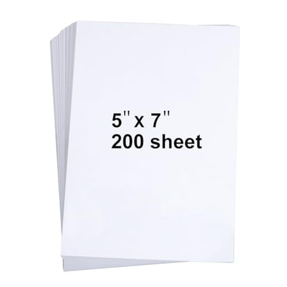SUMERX 200 Pieces 5" x 7" White Cardstock, Heavyweight Cardstock Sheets Blank Invitation Paper Greeting Cards Printable, 74lb Cover 200 GSM/White - size: 5"x7"| 200 Sheets