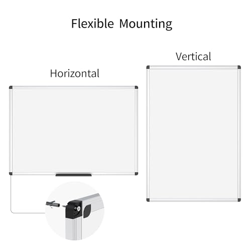 VIZ-PRO Magnetic Whiteboard/Dry Erase Board, 18 X 12 Inches, Includes 1 Eraser & 2 Markers & 4 Magnets - size: 18 X 12 Inches
