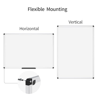 VIZ-PRO Magnetic Whiteboard/Dry Erase Board, 18 X 12 Inches, Includes 1 Eraser & 2 Markers & 4 Magnets - size: 18 X 12 Inches