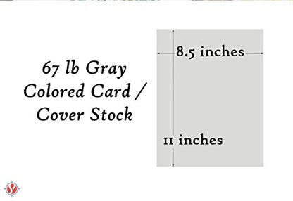 Gray Pastel Color Card Stock Paper, 67lb Cover Medium Weight Cardstock, for Arts & Crafts, Coloring, Announcements, Stationary Printing at School, Office, Home | 8.5 x 11 | 50 Sheets Per Pack - color: Gray
