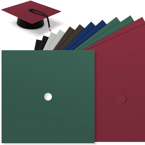 Gersoniel 12 Pcs Graduation Grad Cap Decorations Construction Paper 10" x 10" Cardstock 230gsm Construction for Graduation Cap DIY Project Scrapbook Birthday Party Decoration(Dark Colors) - color: Dark Colors