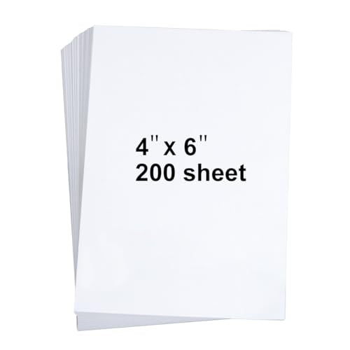 200 Sheets 4" X 6" White Cardstock, Heavyweight Cardstock Sheets Blank Invitation Paper Greeting Cards Printable, 75lb Cover 200 GSM/White - size: 4"x6"| 200 Sheets