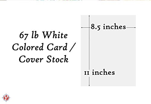 White Card Stock Paper, 67lb Cover Medium Weight Cardstock, for Arts & Crafts, Coloring, Announcements, Stationary Printing at School, Office, Home | 8.5 x 11 | 50 Sheets Per Pack - color: White