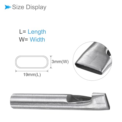 Hollow Punch, 3mm x 19mm Hole, 45# Steel Oval Shaped Gasket Tool - (Applications: for Leather DIY Leathercraft Wallet) - size: 3mm x 19mm