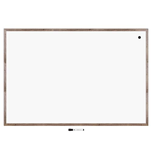 U Brands Decor Magnetic Dry Erase Board White Board, 48" x 72" Inches, Rustic Wood Frame - size: 72"W x 48"H