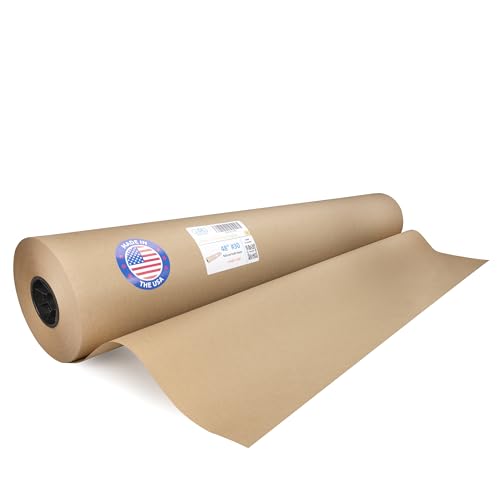 IDL Packaging 48" x 14400" (1200 feet) - USA-Made Large Brown Kraft Paper Roll - 30lb Thickness - Natural Kraft Wrapping Paper for Packing, Void Filling - Craft Material for Kids Art Projects - color: Brown, size: 48"x1200' (#30 Thick)