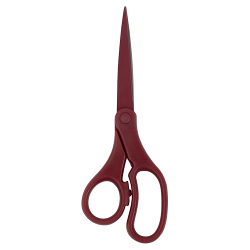 JAM PAPER Multi-Purpose Precision Scissors - 8 Inch - Burgundy - Ergonomic Handle & Stainless Steel Blades - Sold Individually - color: Burgundy, size: Standard (8 Inch)