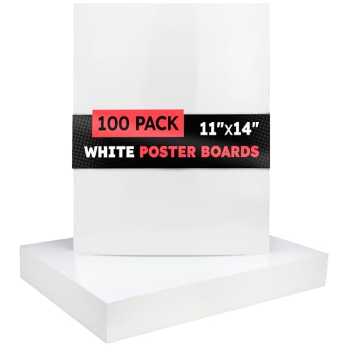 Hygloss Medium Poster Board 11x14 - 100 Count Bulk Pack - 10 Pt. Thickness White Poster Board Paper for Projects, Presentations, Displays, Signs, Crafts - Blank Posterboard Multipack 11" x 14" - color: White, size: 11 x 14-Inch, style: 100 Sheets