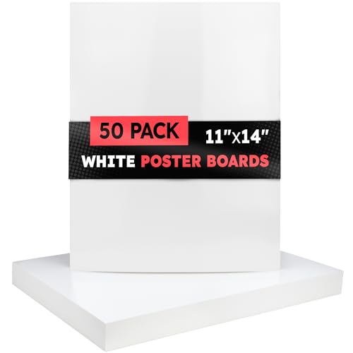Hygloss Medium Poster Board 11x14 - 50 Count Bulk Pack - 10 Pt. Thickness White Poster Board Paper for Projects, Presentations, Displays, Signs, Crafts - Blank Posterboard Multipack 11" x 14" - color: White, size: 11 x 14-Inch, style: 50 Sheets