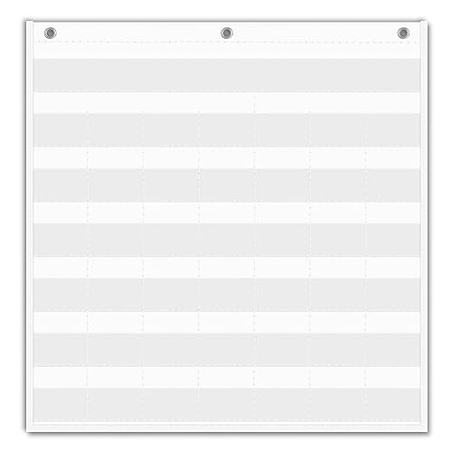EAMAY Classroom Monthly Calendar Pocket Chart for 2.75 * 2.75 Cards,Homeschool Supplies and Classroom Must Haves! Only Chart(White) - color: White