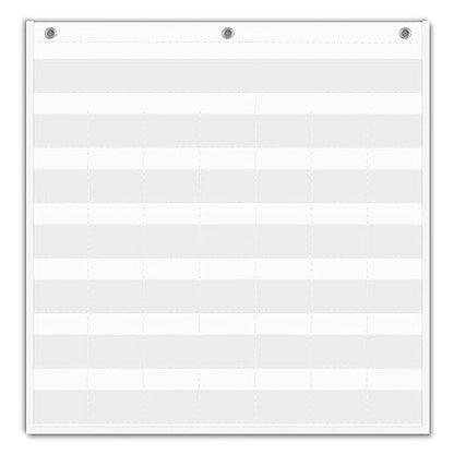 EAMAY Classroom Monthly Calendar Pocket Chart for 2.75 * 2.75 Cards,Homeschool Supplies and Classroom Must Haves! Only Chart(White) - color: White