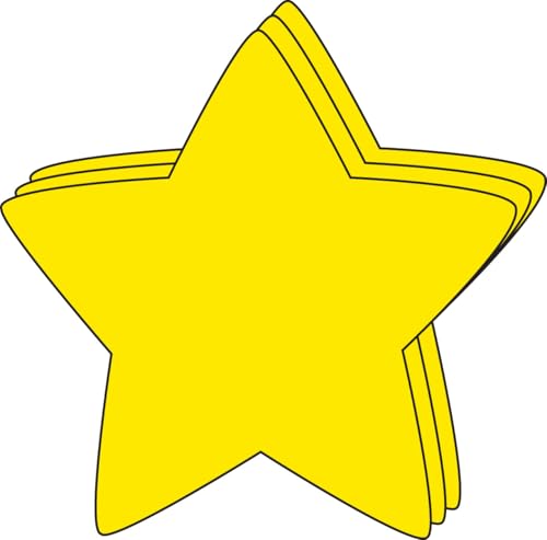 SHAPES ETC. 31 Pcs Star Large Single Color Cut-Outs 5.5in, Construction Paper Shapes, Bulletin Board Decorations, DIY Crafts, Space Themes, Celebrations, Wall Cut-Outs, Made in USA