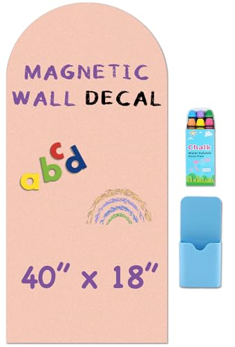 Arch Magnetic Wall Decal - 40" x 18" Matte Finish Chalkboard Sticker for Wall - Magnetic Board for Playroom, Home Classroom(Camel Blush) - color: Camel Blush, size: 40"W x 18"H