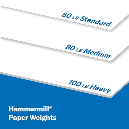 Hammermill Cardstock, Premium Color Copy, 80 lb, 8.5 x 11 - 1 Pack (250 Sheets) - 100 Bright, Made in the USA Card Stock, 120023R, White - size: 1 Pack | 250 Sheets