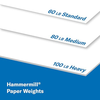Hammermill Cardstock, Premium Color Copy, 80 lb, 8.5 x 11 - 1 Pack (250 Sheets) - 100 Bright, Made in the USA Card Stock, 120023R, White - size: 1 Pack | 250 Sheets