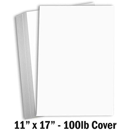 Hamilco White Cardstock Thick 11x17 Paper - HeavyWeight 100lb Cover Card Stock 50 Pack - size: 100 lb Cover