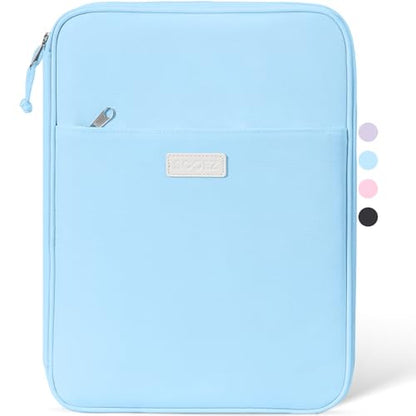 Sooez Zipper Binder Bag, 1 Inch Binders 3 Ring O-Ring, 5-Tab Dividers Expanding File Folder, 500-Sheet Capacity Three Ring Binder, Cute Organizer Storage for Student School Classroom Supplies, Blue - color: Light Blue