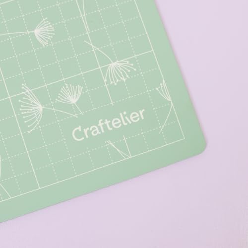 Craftelier - Self Healing Cutting Mat Portable A4 Cutting Board for Crafts and Sewing | Grid and Anti-slip Surface | Size 28 x 20 cm) 8 x 12