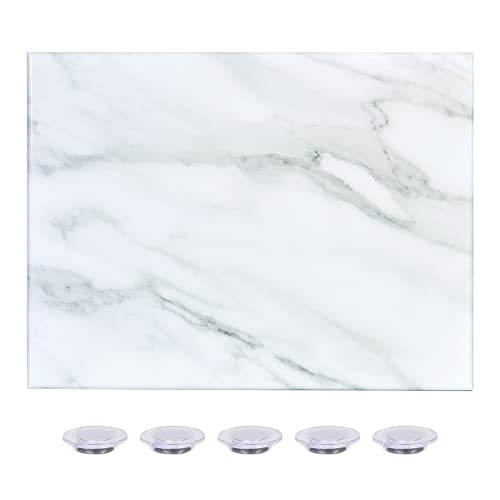 Marble Print Magnetic Dry Erase Board, 12 x 16 inches Decorative White Board for Wall with Design, Frameless Dry Erase Board for Wall, Magnets Included（DLS,4030,1pc） - color: Marble, size: 16"W x 12"H